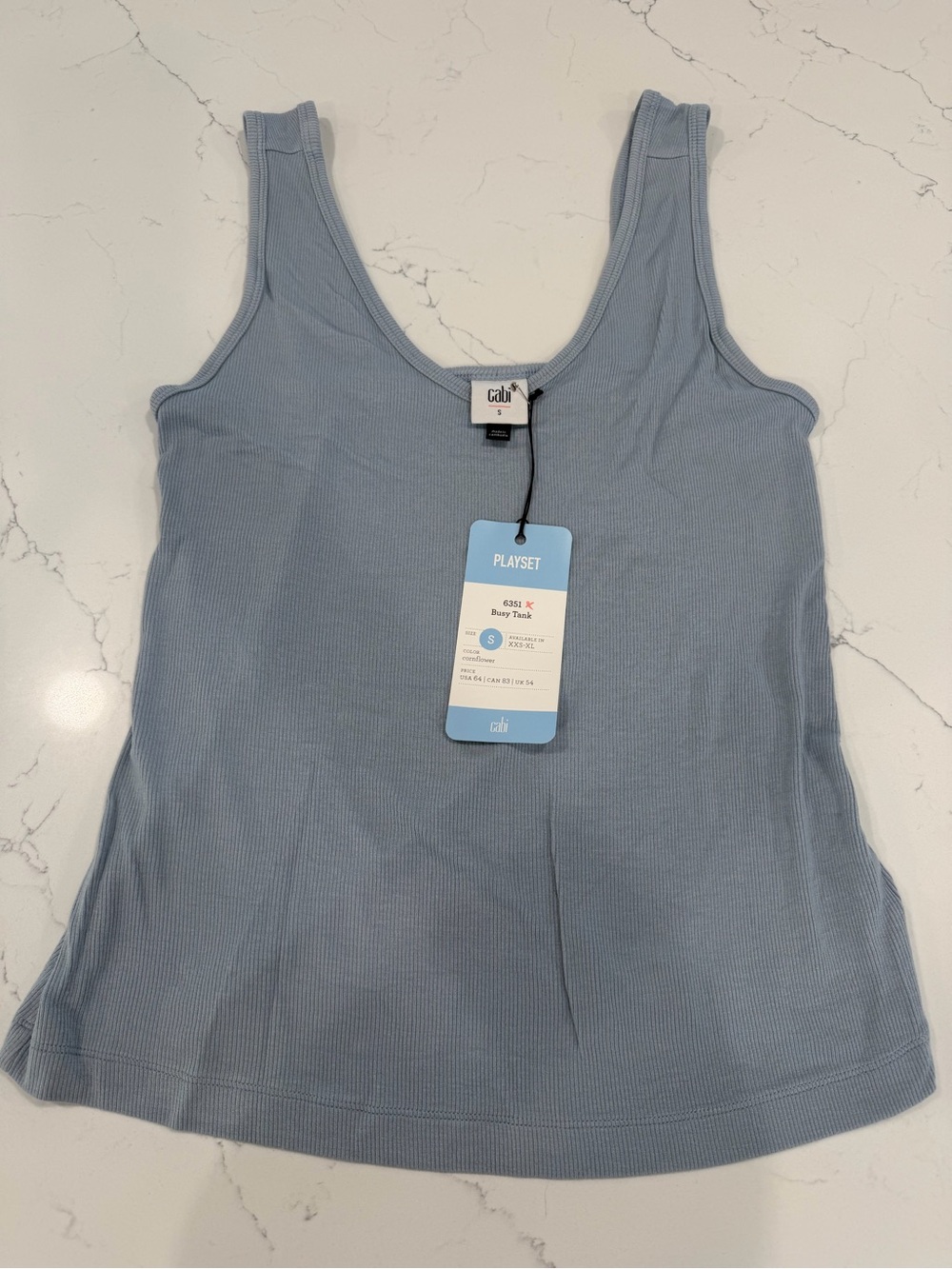 CAbi Light Blue Ribbed Tank Top - Playset
